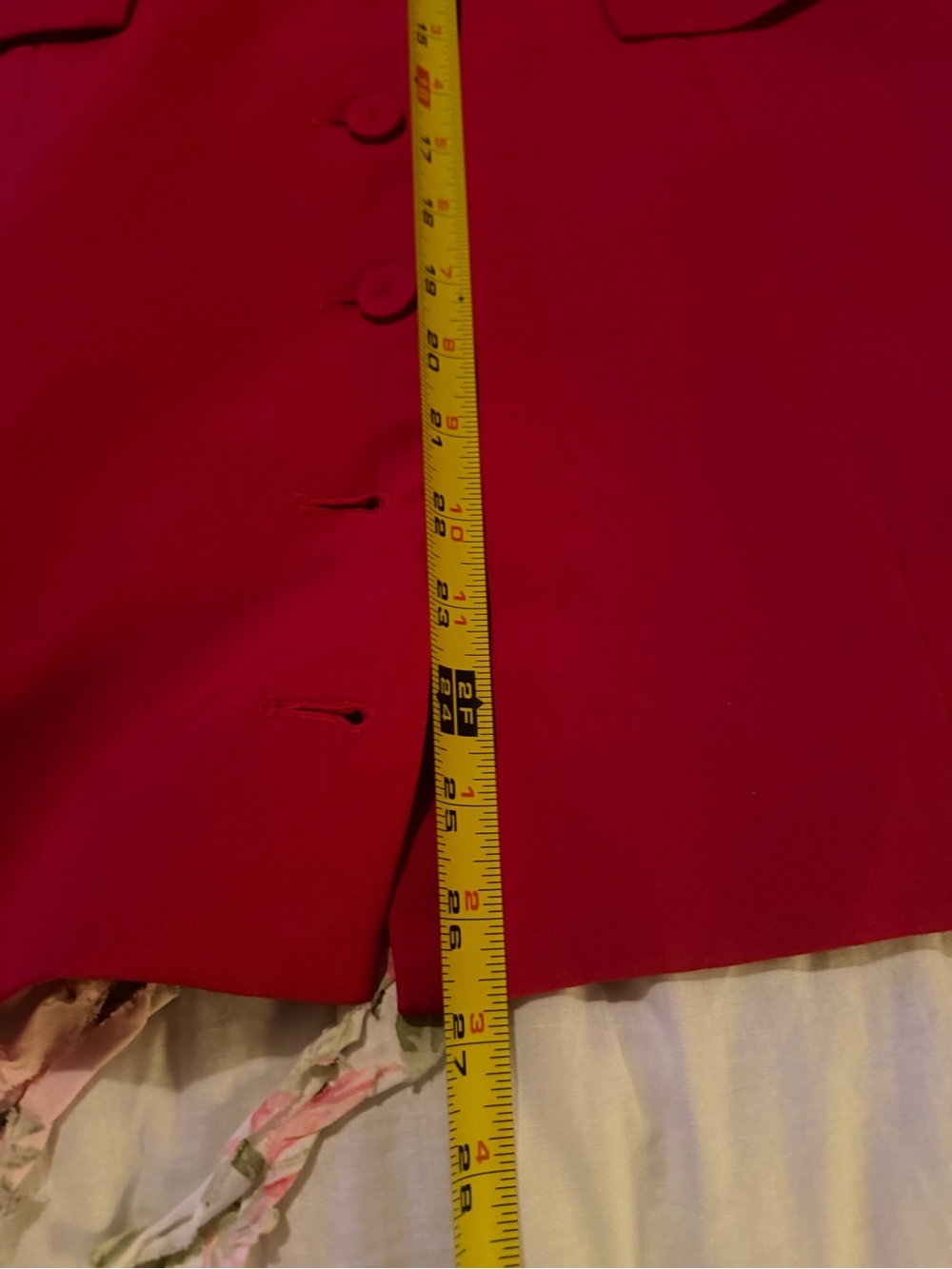 Lucy Paris Red Off-Shoulder Long Sleeve Dress with Floral Appliqué - Picture 4 of 8
